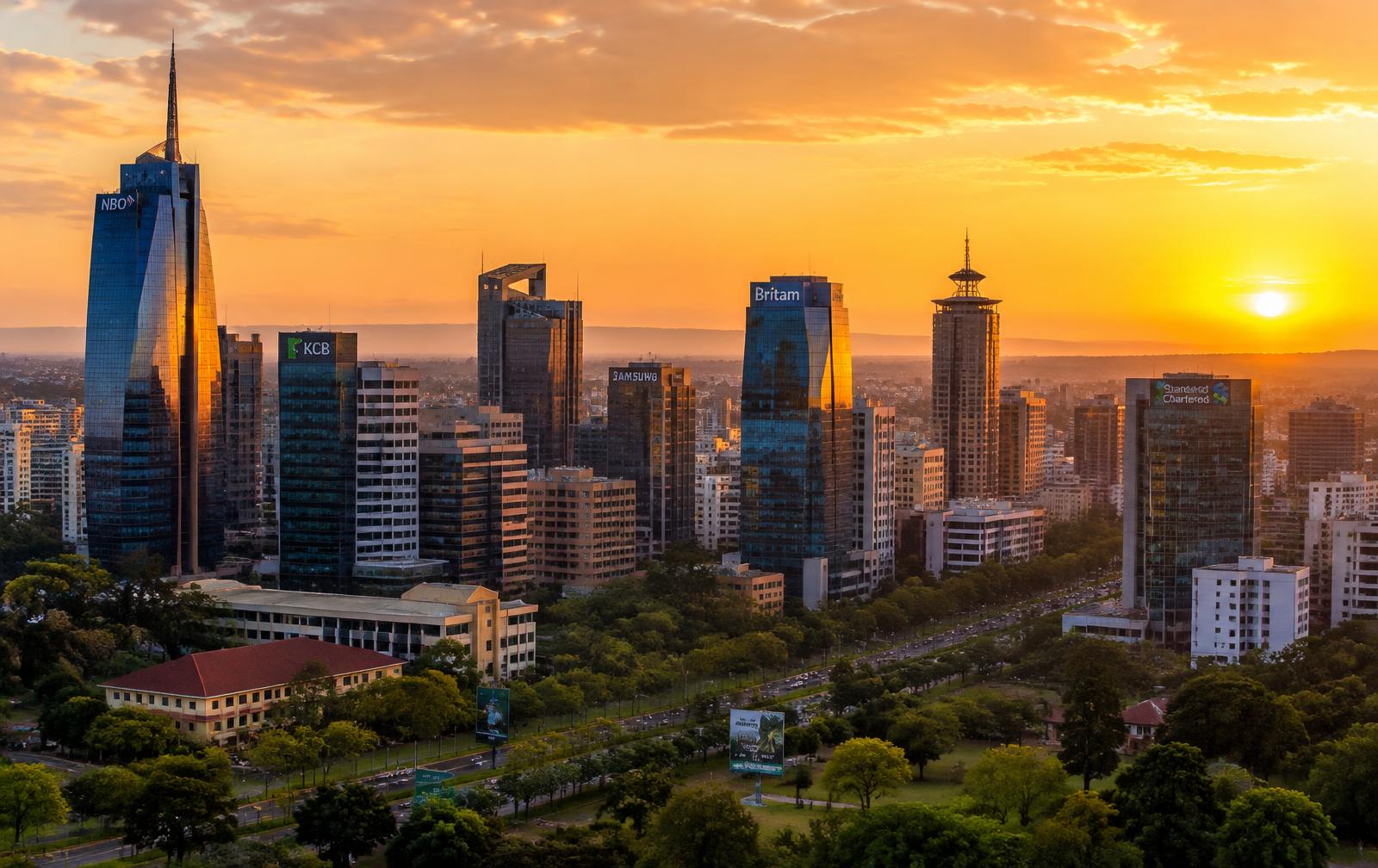 Nairobi business district skyline